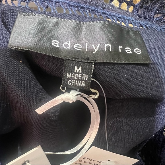 Adelyn Rae Navy Lace Floral Romper Medium - Picture 6 of 10